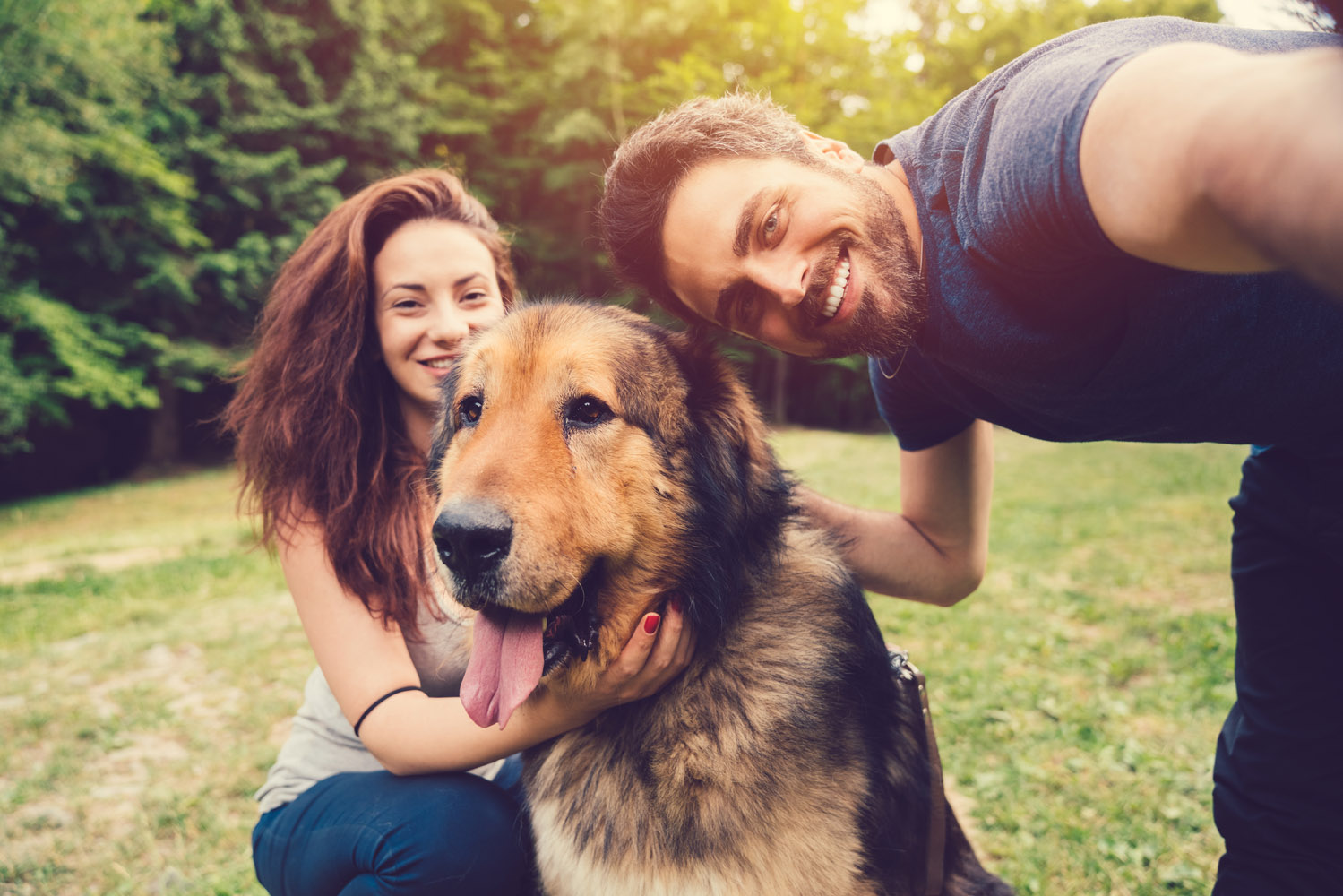 Couple with their dog